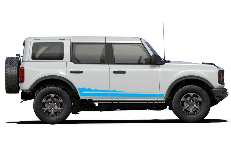 Side wildtrak style graphics decals compatible with Ford Bronco