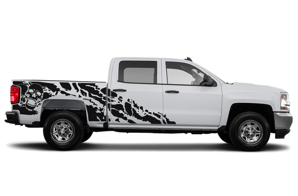 Skull shredded graphics decals for Chevrolet Silverado 2014-2018