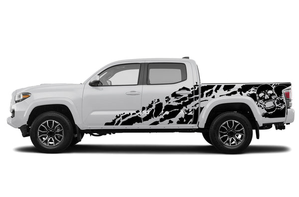 Skull shredded side graphics compatible decals for Toyota Tacoma