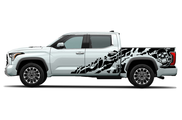 Skull shredded side graphics decals for Toyota Tundra