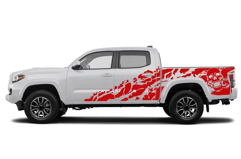 Skull shredded side graphics compatible decals for Toyota Tacoma