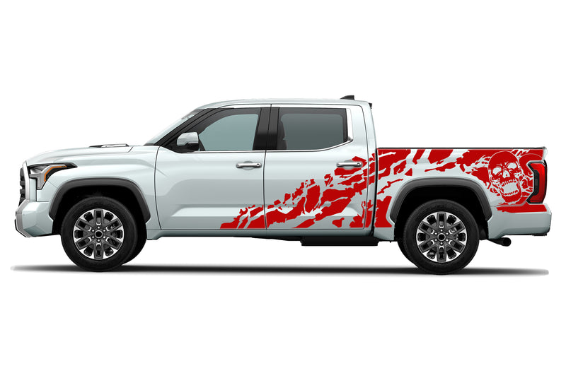 Skull shredded side graphics decals for Toyota Tundra