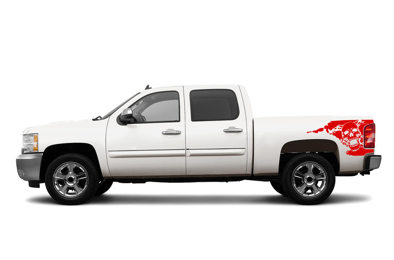 Skull side bed decals for Chevrolet Silverado 2007-2013