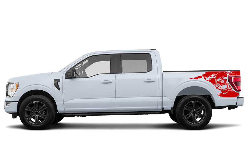 Skull side bed graphics decals for Ford F150