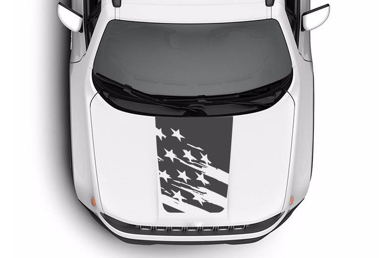 Tattered US flag graphics hood decals for Jeep Renegade