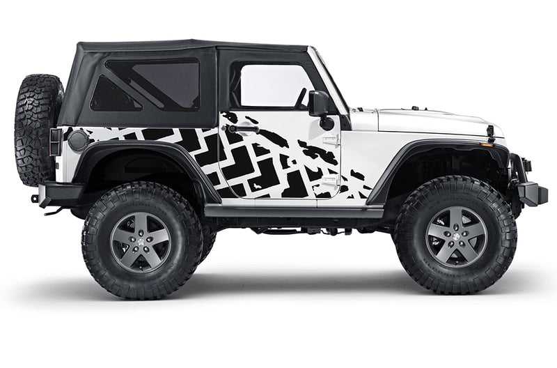 Tire truck decals graphics compatible with Jeep Wrangler JK 2 doors