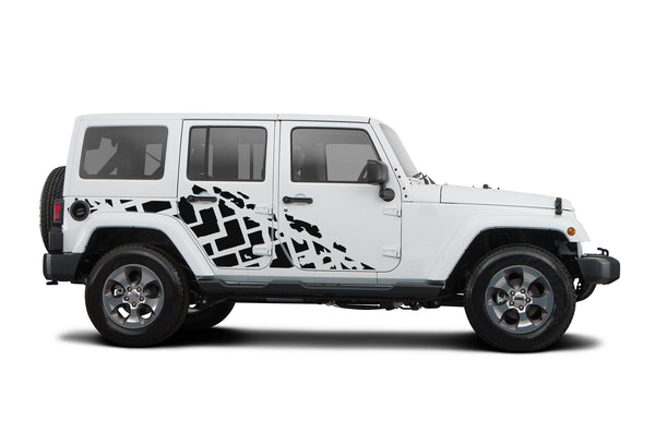 Tire truck side decals graphics compatible with Jeep Wrangler JK