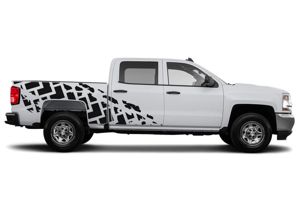 Tire truck side graphics decals for Chevrolet Silverado 2014-2018