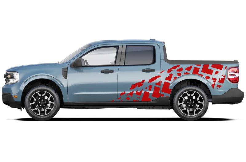 Tire truck side graphics decals compatible with Ford Maverick