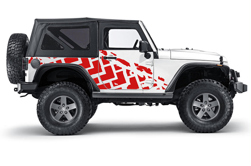 Tire truck decals graphics compatible with Jeep Wrangler JK 2 doors