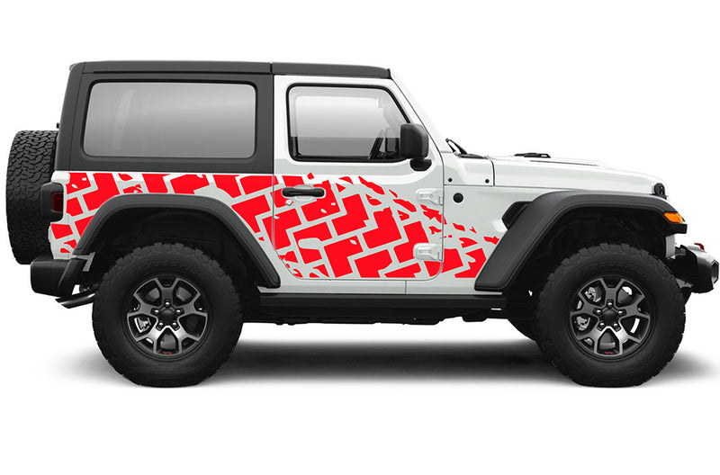 Tire truck graphics decals compatible with Jeep Wrangler JL 2 doors