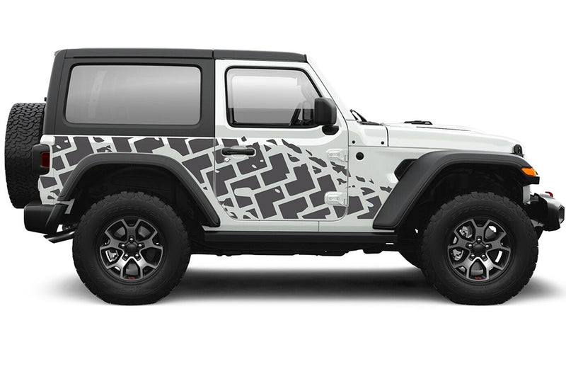 Tire truck graphics decals compatible with Jeep Wrangler JL 2 doors