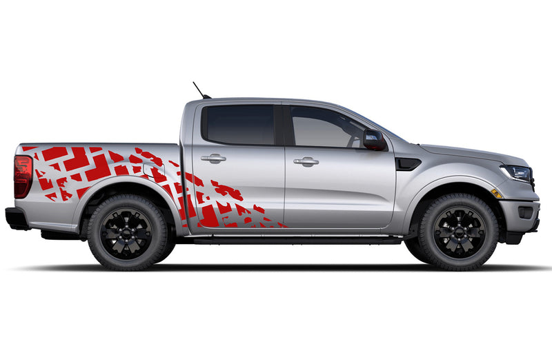 Tire truck side graphics decals for Ford Ranger