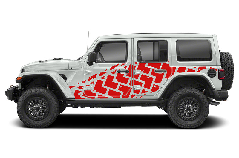 Tire truck side decals graphics compatible with Jeep Wrangler JL