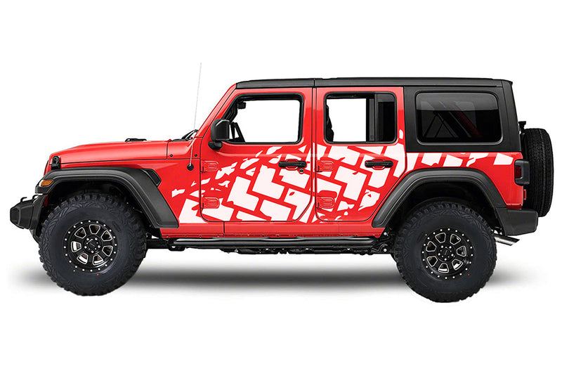 Tire truck side decals graphics compatible with Jeep Wrangler JL