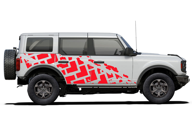 Tire truck side graphics decals compatible with Ford Bronco