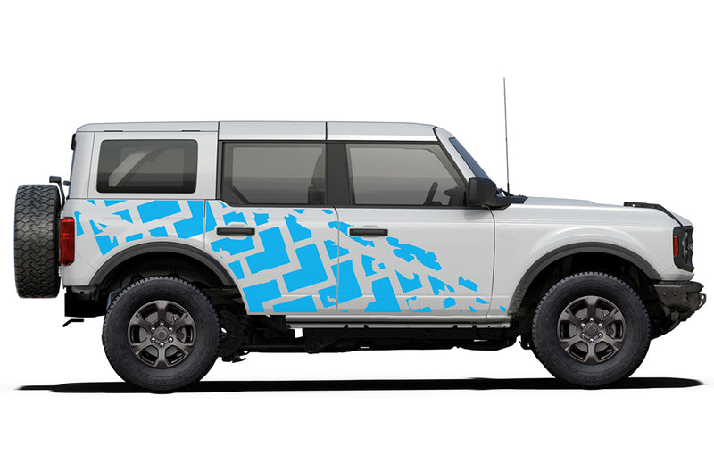 Tire truck side graphics decals compatible with Ford Bronco