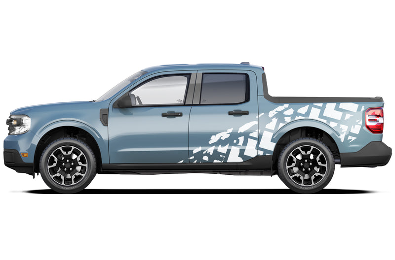 Tire truck side graphics decals compatible with Ford Maverick