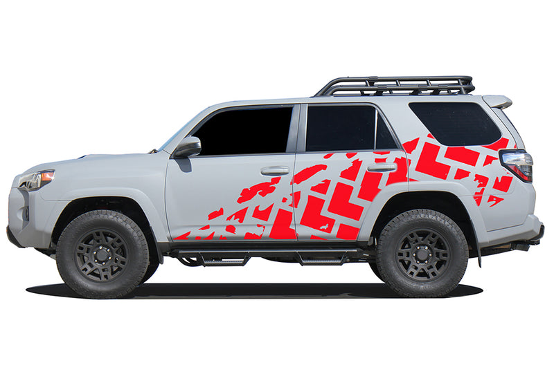 Tire truck side graphics decals compatible with Toyota 4Runner 2010-2024