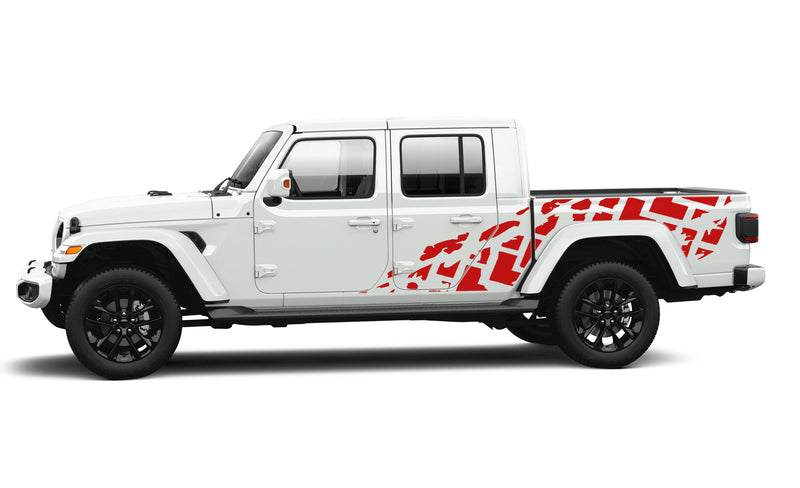 Tire truck side graphics decals compatible with with Jeep Gladiator JT