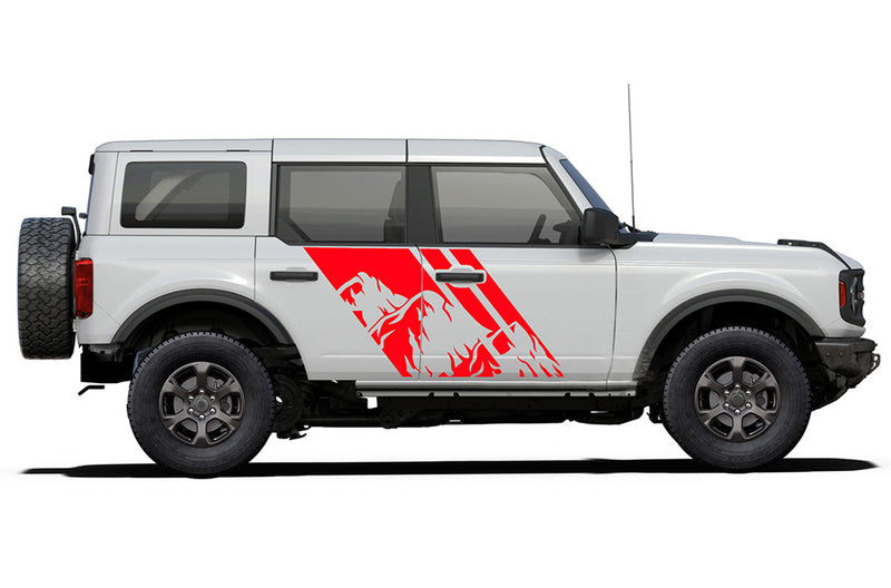 Triple mountain shape graphics decals for Ford Bronco