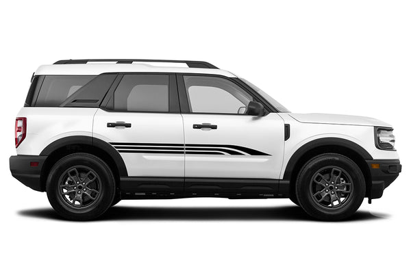 Triple way side stripes graphics decals compatible with Ford Bronco Sport