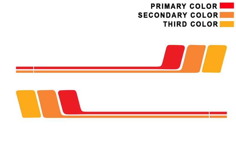 Triple hockey stripes graphics decals compatible with Ford Bronco