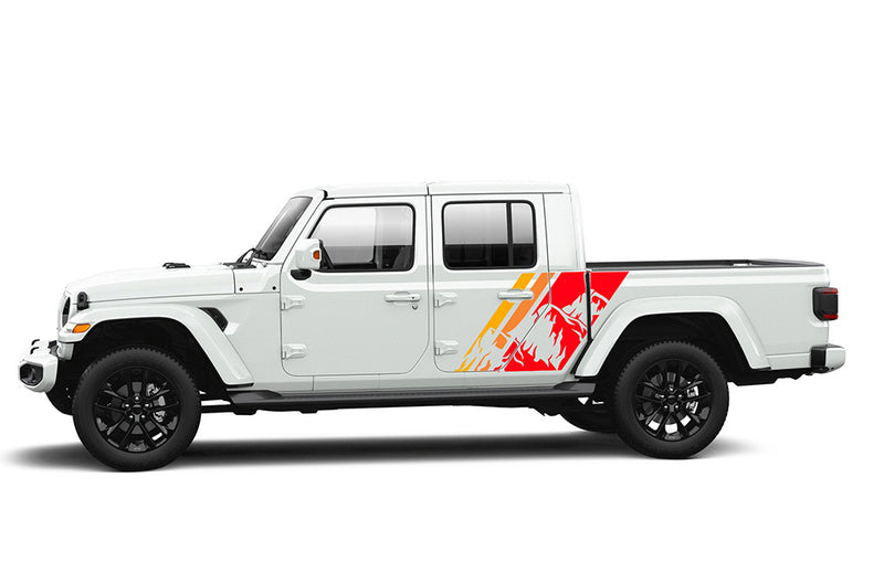 Triple mountain shape graphics decal compatible with Jeep Gladiator JT