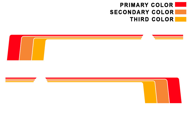 Triple old school stripes graphics decals compatible with Ford Bronco