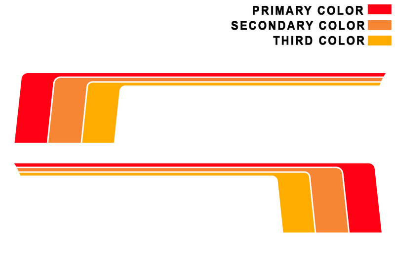 Triple old school stripes graphics decals compatible with Toyota 4Runner