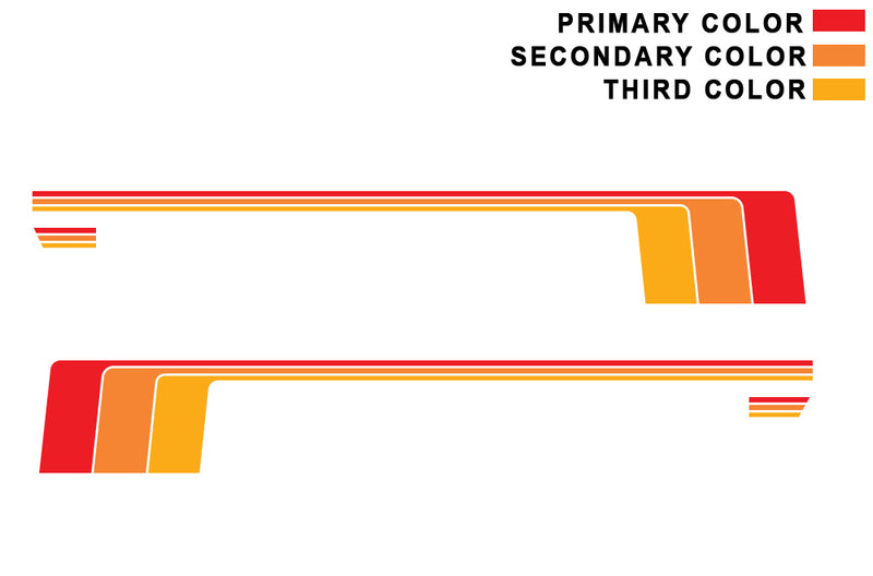 Triple old school stripes graphics decals compatible with wrangler JL