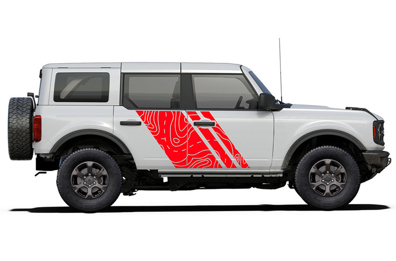 Triple topographic shape decals graphics compatible with Ford Bronco