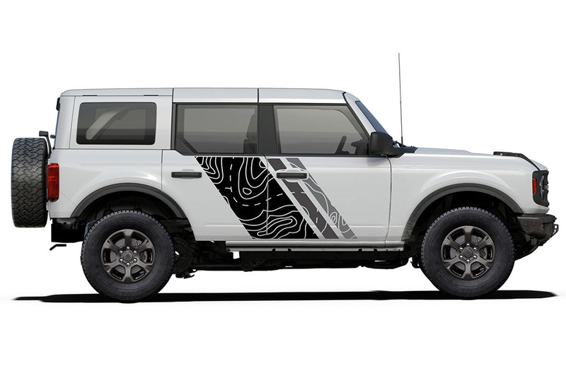 Triple topographic shape decals graphics compatible with Ford Bronco