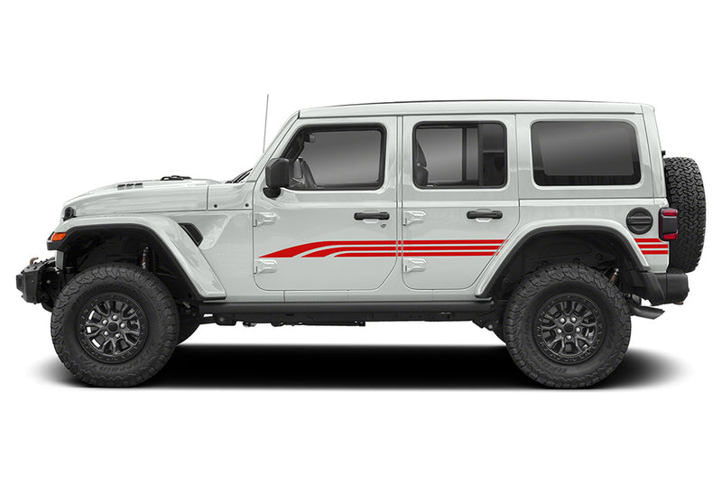 Triple way side stripes decals graphics compatible with Jeep Wrangler JL