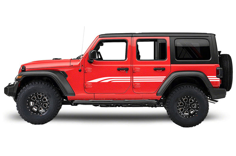 Triple way side stripes decals graphics compatible with Jeep Wrangler JL