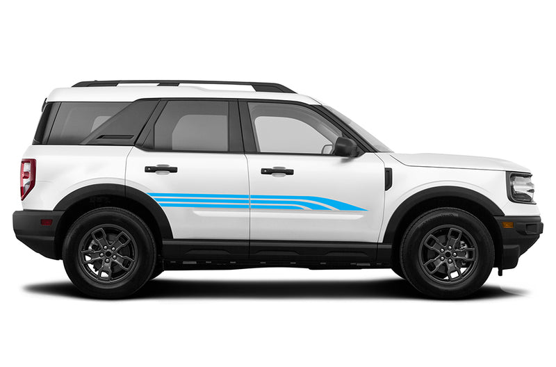 Triple way side stripes graphics decals compatible with Ford Bronco Sport