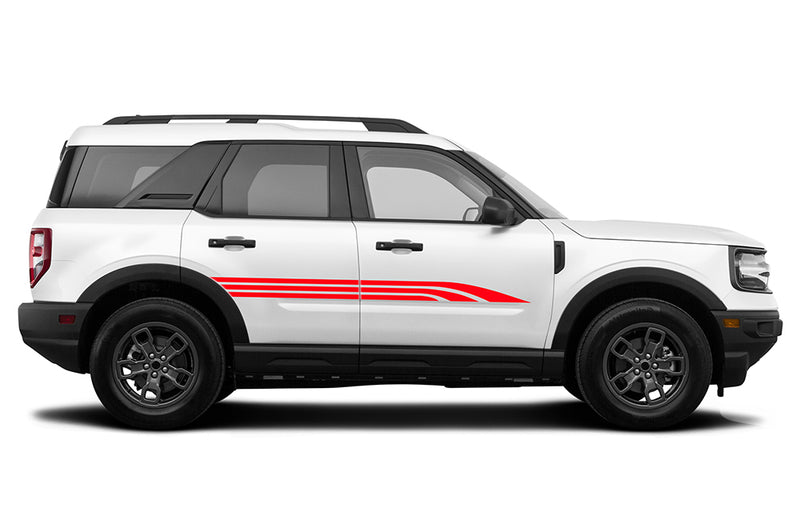 Triple way side stripes graphics decals compatible with Ford Bronco Sport