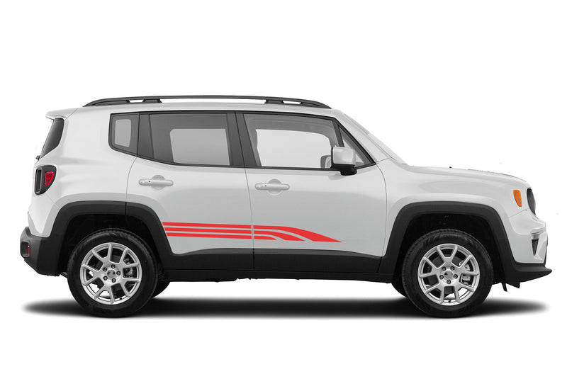 Triple way side stripes graphics decals compatible with Jeep Renegade