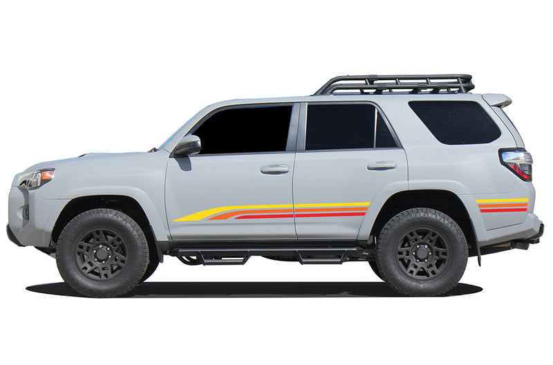 Triple way side stripes graphics decals compatible with Toyota 4Runner 2010-2024