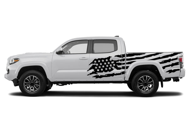 US flag side graphics compatible decals for Toyota Tacoma