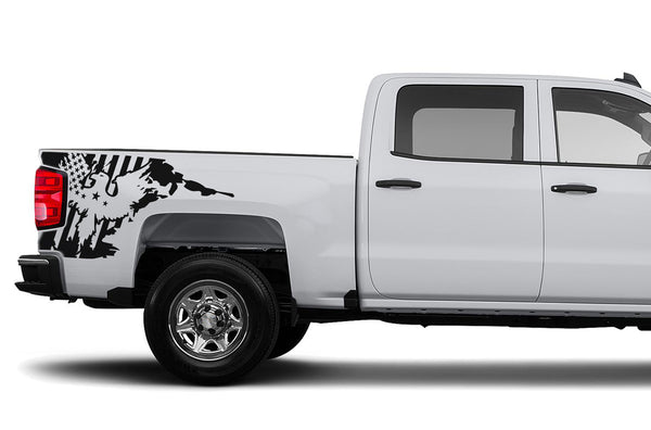US eagle side bed graphics decals for Chevrolet Silverado 2014-2018