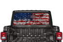 US flag perforated rear window decals graphics for Jeep Gladiator JT