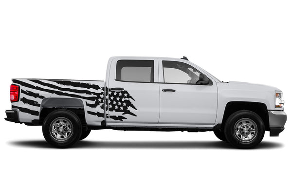 US flag side graphics decals for Chevrolet Silverado 2014-2018