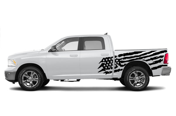 US flag side graphics decals for Dodge Ram 2009-2018