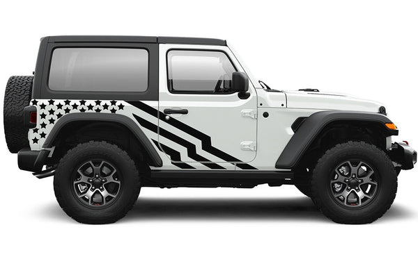 US stripes & stars graphics decals compatible with Wrangler JL 2 doors