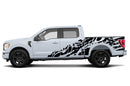 USA flag shredded side graphics decals for Ford F150