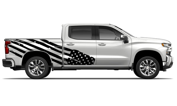 USA flag side graphics decals for Chevrolet Silverado