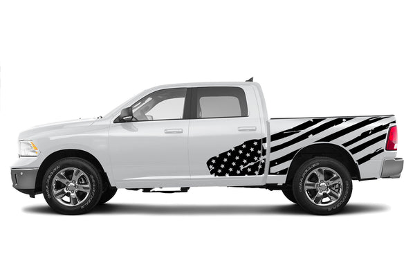 USA flag side graphics decals for Dodge Ram 2009-2018