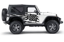 USA flag side decals compatible with Jeep Wrangler JK 2 doors
