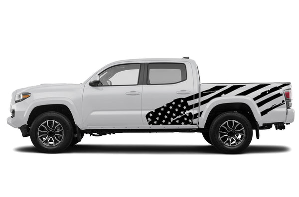 USA flag side graphics compatible decals for Toyota Tacoma